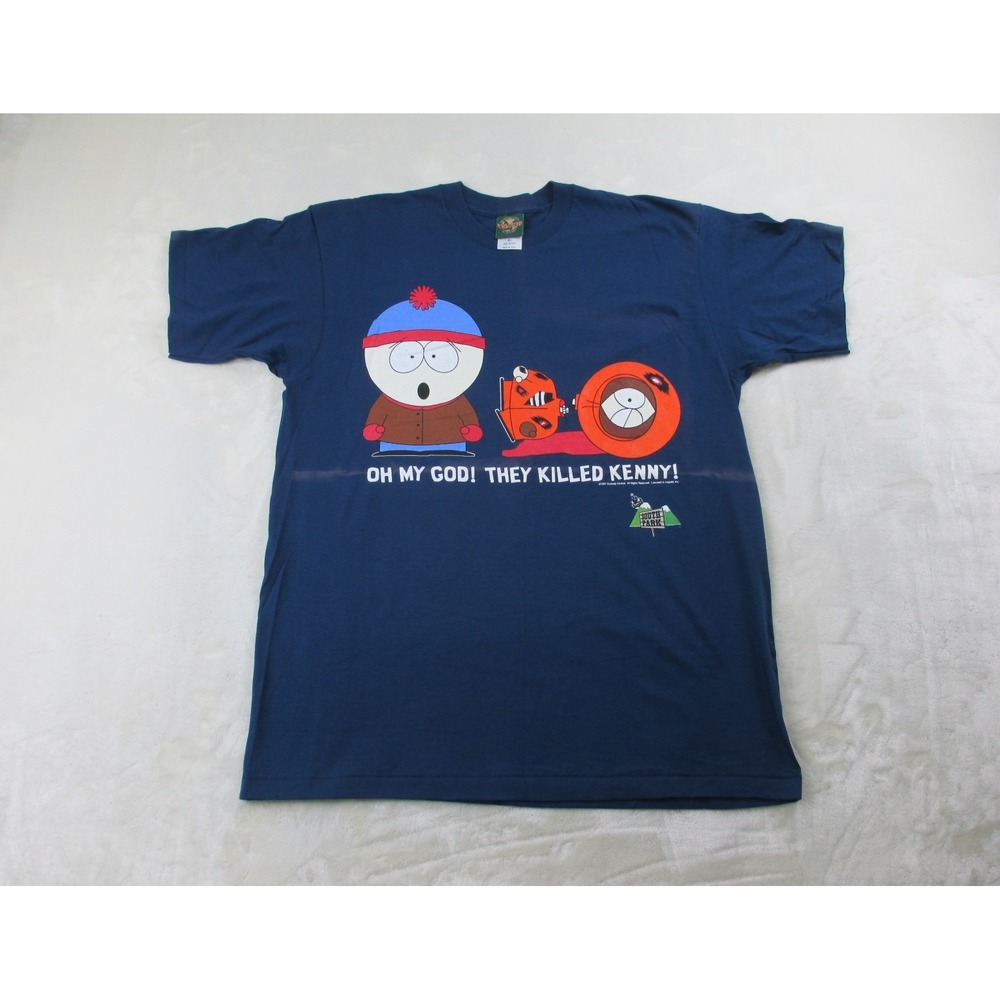 VINTAGE South Park Shirt Mens Extra Large Blue Kenny Cartoon Comedy Central 1997